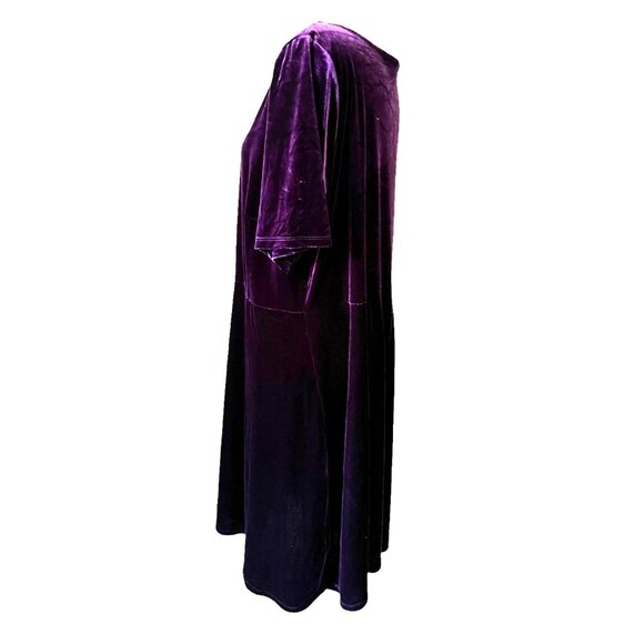 Joanna Hope Purple Velvet Maxi Dress Sz 24 Womens Plus Short Sleeve - Picture 6 of 9